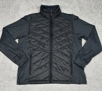 Chaqueta New Balance Para Hombre Gris Medio Acolchada Híbrida Cremallera Completa Atlética Ligera Foto 1 de 4