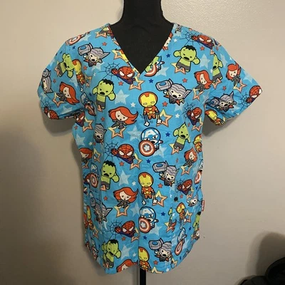 MARVEL Women's Size Medium Marvel Babies Short Sleeve Medical Scrub Top - Image 1 of 4