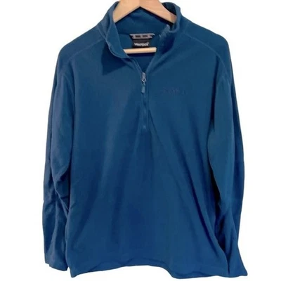 Pullover Marmot para hombre polar talla grande 1/4 cremallera reactor azul cuello falso Foto 1 de 4