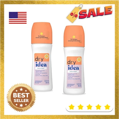 Dry Idea Roll-On Deodorant & Antiperspirant | 2X Longer Sweat Protection  2 Pack - Image 1 of 4
