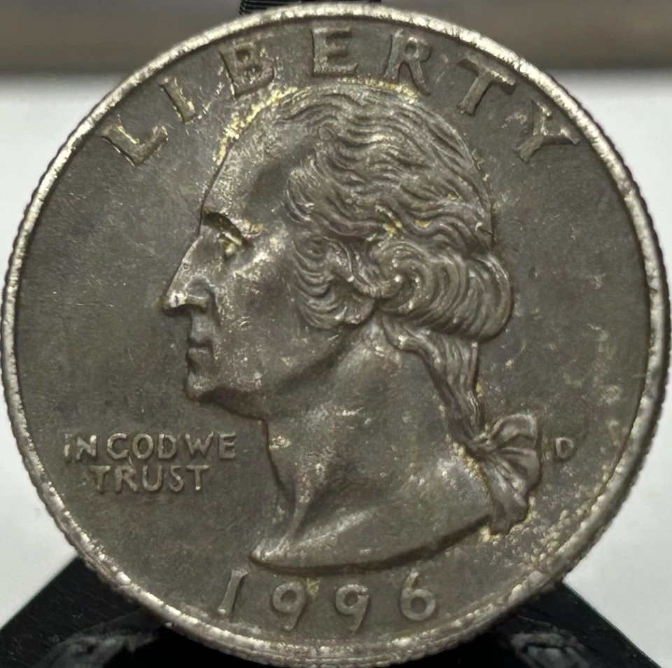 1996 D US quarter Mint error Spitting Eagle/die Chip/missing Clad Layer - Image 1 of 4