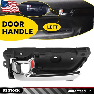 Внутренняя левая дверная ручка черный ободок с хромированным рычагом для 2011-2015 Kia Sorento - Изображение 1 из 4