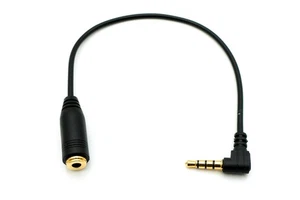 Cavo Audio 17 Cm 3,5 Mm Spina A Presa Angolare AUX Adattatore Nero - Afbeelding 1 van 7