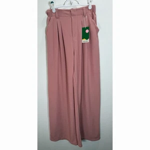 Nuevo con etiquetas Pantalones de Trabajo Halara Flex Cintura Alta Pierna Ancha Waffle Rosa Talla Pequeña x 30 Entrepierna - Imagen 1 de 6