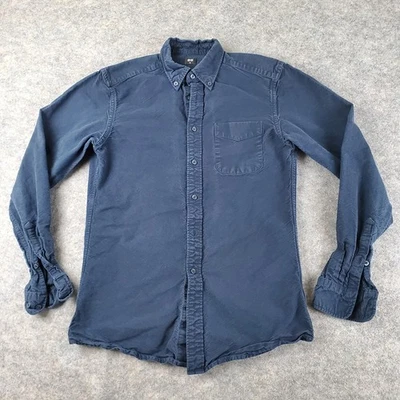 Camisa con botones Uniqlo para hombre extra pequeña azul cuello abotonado manga larga Foto 1 de 4