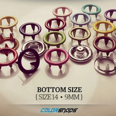 Size 14 • 9mm • 3/8 • Coloured Prong Snaps • Ring Snap • Snap Buttons • Gripper - Image 1 of 3