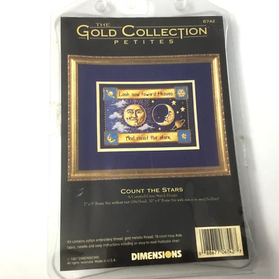 Gold Collection Petites Counted Cross Stitch 7" x 5" Kit Count the Stars - Image 1 of 4