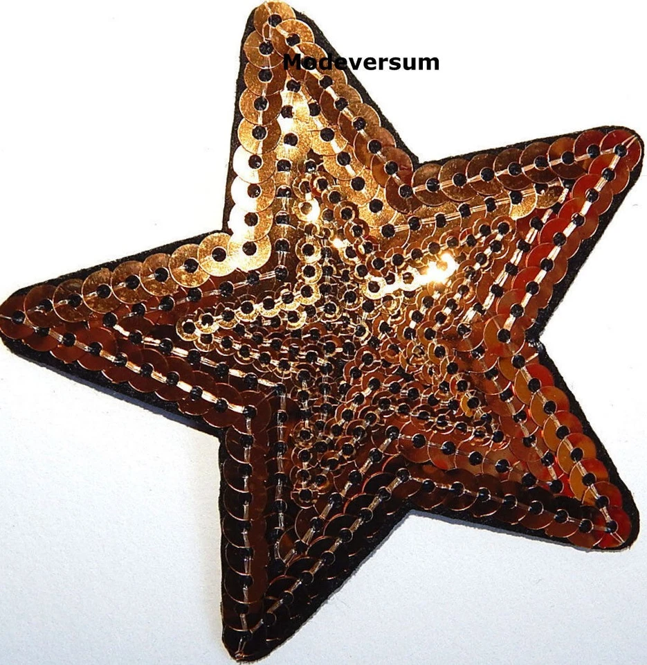 Bügelbild Aufbügler Aufnäher Patch Applikation Strass Paillette_Sticker_Stern Go - Bild 1 von 1