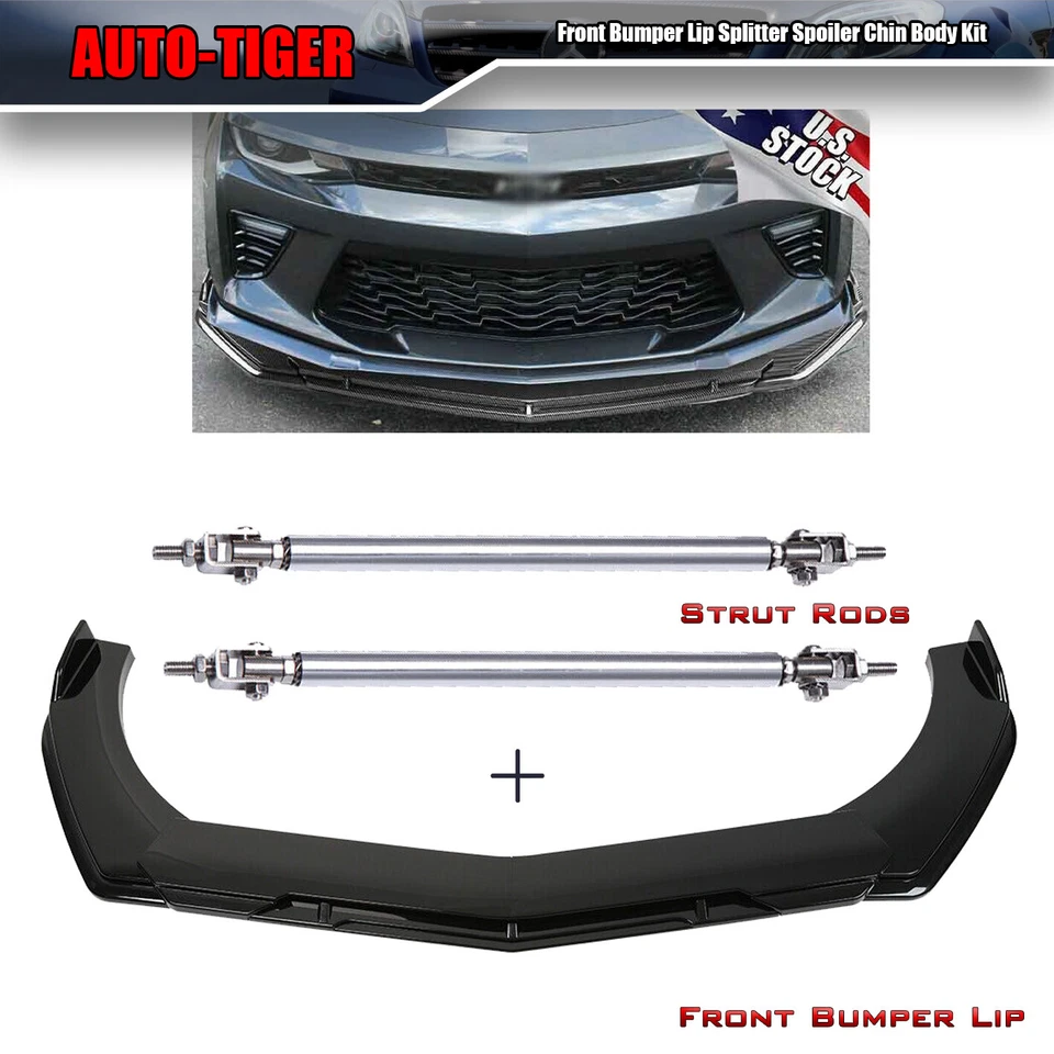 Glossy Black Front Bumper Splitter Spoiler Kit For Ford Edge 2007-2021 — 第 1/4 张图片