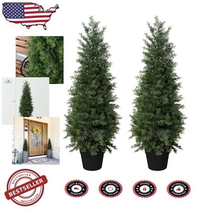 UV Protected 3Ft Cedar Artificial Tree Set - Ideal Housewarming Gift - 2 Pack - Picture 1 of 10