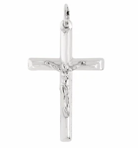 Dije colgante cruz crucifijo INRI de plata de ley 50x26 mm grande - Imagen 1 de 2