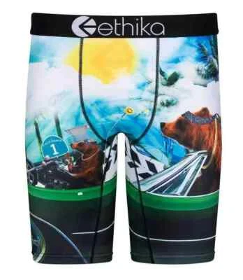 Ethika L33841 Good Day Car Bandana Bear 棕榈树云彩拳击手 M 码 — 第 1/3 张图片