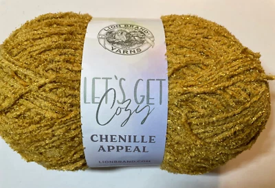 Lion Brand Yarn lets get Cozy CHENILLE APPEAL #4 Worsted Yarn - HARVEST GOLD - Image 1 of 3