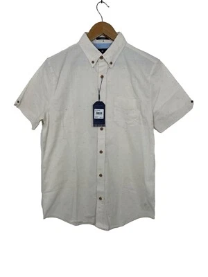 Camisa con botones Ben Sherman para hombre texturizada marfil talla pequeña nueva con etiquetas Foto 1 de 4