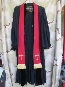 Vtg 1950s Priest Robe with Stole, Religious Vestments Gown - Picture 1 of 22