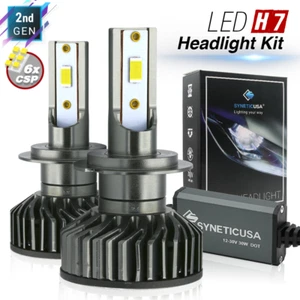 2x H7 CSP LED 2900LM Headlight High or Low Beam Bulbs 6000K White with driver - Picture 1 of 11