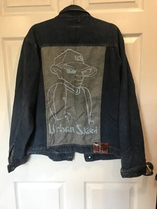 Men’s Urban Skool Vintage Rare Hip Hop Denim Jean Jacket Size M - Picture 1 of 9