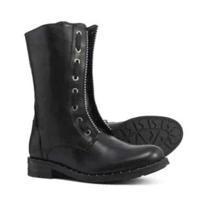 NEW Eric Michael Women EU 38 Renee Ball Stud Trim Lace Up Mid Calf Combat Boot - Picture 1 of 4