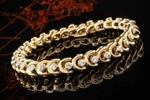 Van Cleef & Arpels Armband Vintage Tennisarmband mit Diamanten Gelbgold Schmuck - Bild 1 von 7