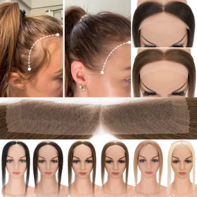 LIQUIDACIÓN Mujeres Encaje Suizo Línea del Cabello Topper Toupee Frontal Pelo Humano D Foto 1 de 4