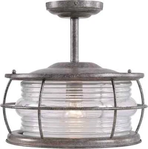 Kenroy 90954FL Beacon 1 Light Convertible Flush/Semi Flush with Gray Finish - Picture 1 of 6