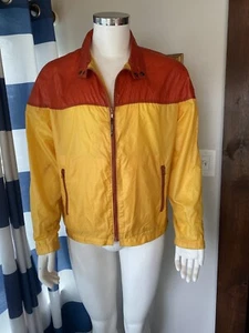 1980’s LONDON FOG ZIP LONG SLEEVE Red & Yellow WINDBREAKER Jacket MENS 42 Reg - Picture 1 of 7
