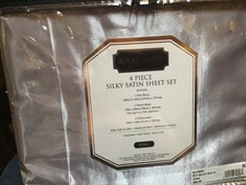 Sanders Royal Silky Satin 4-Pc. King Sheet Set Bedding - Platinum