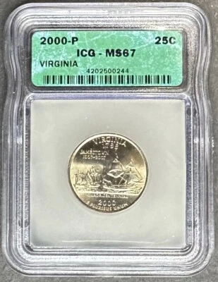 2000-P Virginia Quarter ICG MS-67, Buy 3 Items, Get $5 Off!! - Image 1 of 2