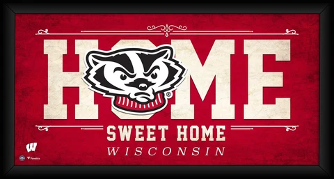 Wisconsin Badgers Framed 10" x 20" Home Sweet Home Collage Cover