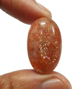 28.15 Ct Natural Sunstone Oval Cabochon AAA Quality Loose Gemstone Size 28x18 MM - Picture 1 of 4
