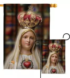 Nuestra Señora de Fátima Fe Religiosa Católica Virgen María Jardín Casa Patio Bandera - Imagen 1 de 13