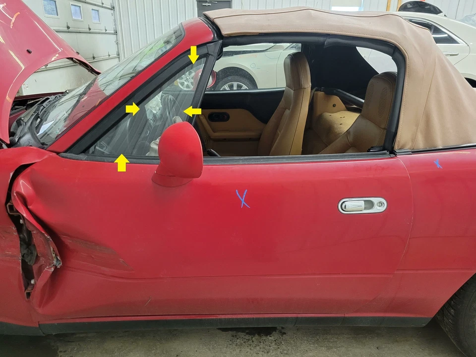 Mazda Miata 1997 conductor ventilación delantera izquierda ventana de vidrio solamente Foto 1 de 1