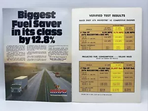 1975 MACK TRUCKS ADVERTISEMENT Biggest Fuel Saver ENDT676 Maxidyne vs Competitor - Picture 1 of 1