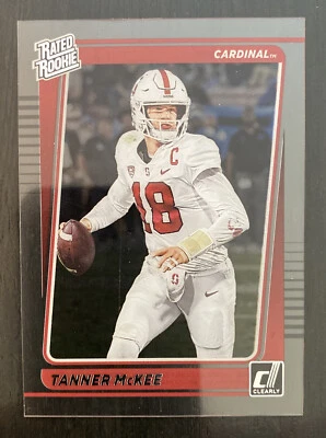 2023 Chronicles Clearly Donruss Tanner McKee Rated Rookie RC No. 48 Eagles  - Image 1 of 2
