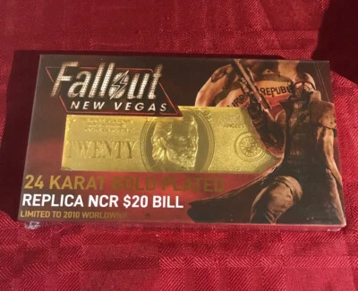 Fallout 76 New Vegas Replica NCR 24k Gold Plated Currency + Stand NEW SEALED - Image 1 of 4