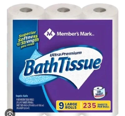 Member's Mark Bath Tissue Ultra Premium 2-ply (9 Rolls) 235 Sheet Per Roll