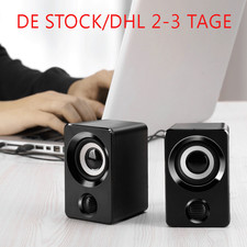 Schwarz Lautsprecher USB Stereo Speaker Multimedia Boxen für PC Computer Laptop