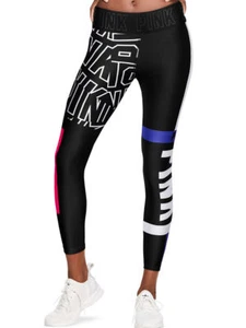 S NIP VICTORIA SECRET PINK Black White Blue Red Ultimate Yoga Leggings Pants NEW - Picture 1 of 4