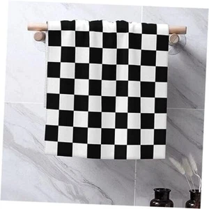 Decorative Hand Towels Dish Towels 27.5×16 in for Party Black Checkered - Picture 1 of 6