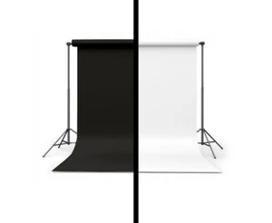 Doppelseitiger Schwarz Weiss Vinyl-Fotohintergrund 200 x 400 cm alu rohr - Bild 1 von 3