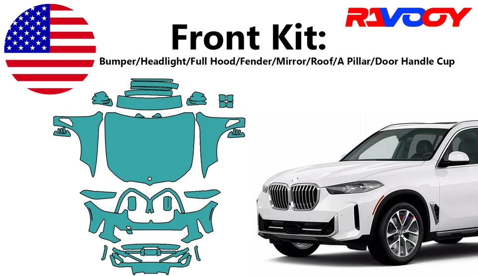 Kit de precorte de película de protección de pintura delantera PPF para BMW X5 2024-2025 Foto 1 de 4