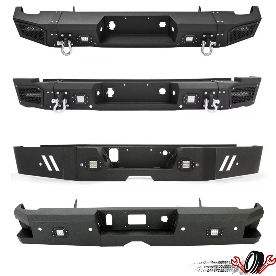 Rear Bumper W/LED Lights D-Rings For 07-19 Chevy Silverado/GMC Sierra 2500/3500 - Image 1 of 1