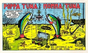 Postal de Colección Poppa Momma Atún Débil Davie Jones Antropomórfica Salem Oregon - Imagen 1 de 2
