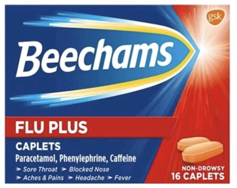 Beechams Flu Plus Caplets Pack of 16. Non Drowsy.