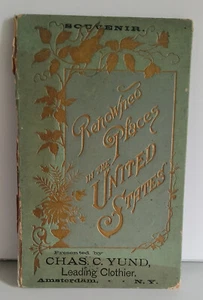 Souvenir-NE States c. 1800s Renowned Places in the United States Adv Chas C Yund - Foto 1 di 14