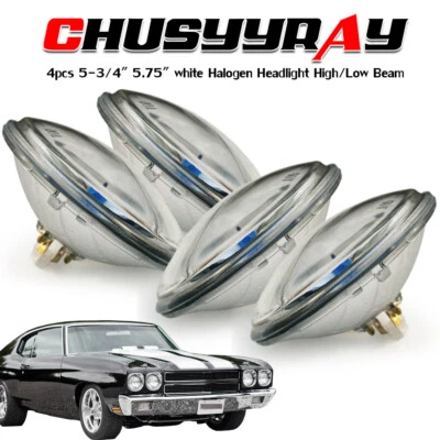 Faróis redondos de halogênio 4X 5,75" 5-3/4" para GMC C15/C1500 Pickup C2500 Suburban - Imagem 1 de 4