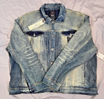 JORDAN CRAIG БОЛЬШОЙ МУЖСКОЙ HAMILTON ДЖИНСОВОЙ ТКАНИ ВОДИТЕЛЬ ГРУЗОВИКА КУРТКА 5XL СИНИЙ ЛАГЕР JJ300RX - Изображение 1 из 4