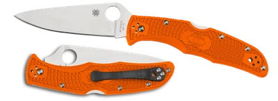 Cuchillo de bolsillo Spyderco Knives Endura 4 Lockback naranja VG-10 C10FPOR de acero inoxidable Foto 1 de 4