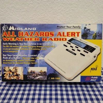 Midland Weather All Hazards Alert Radio  NOAA All Hazard WR100B alarm clock NEW - Image 1 of 4