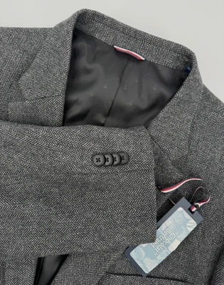 Tommy Hilfiger Sport пальто 44L серый Herringbone шерсти Tweed блейзер куртка новый - Изображение 1 из 4